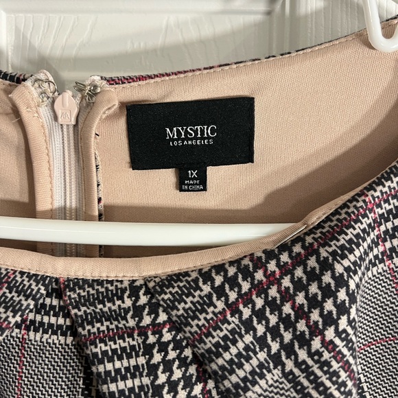 (D32) Modcloth Plaid fashion teaching classy sheath pencil dress with pockets - Picture 4 of 6